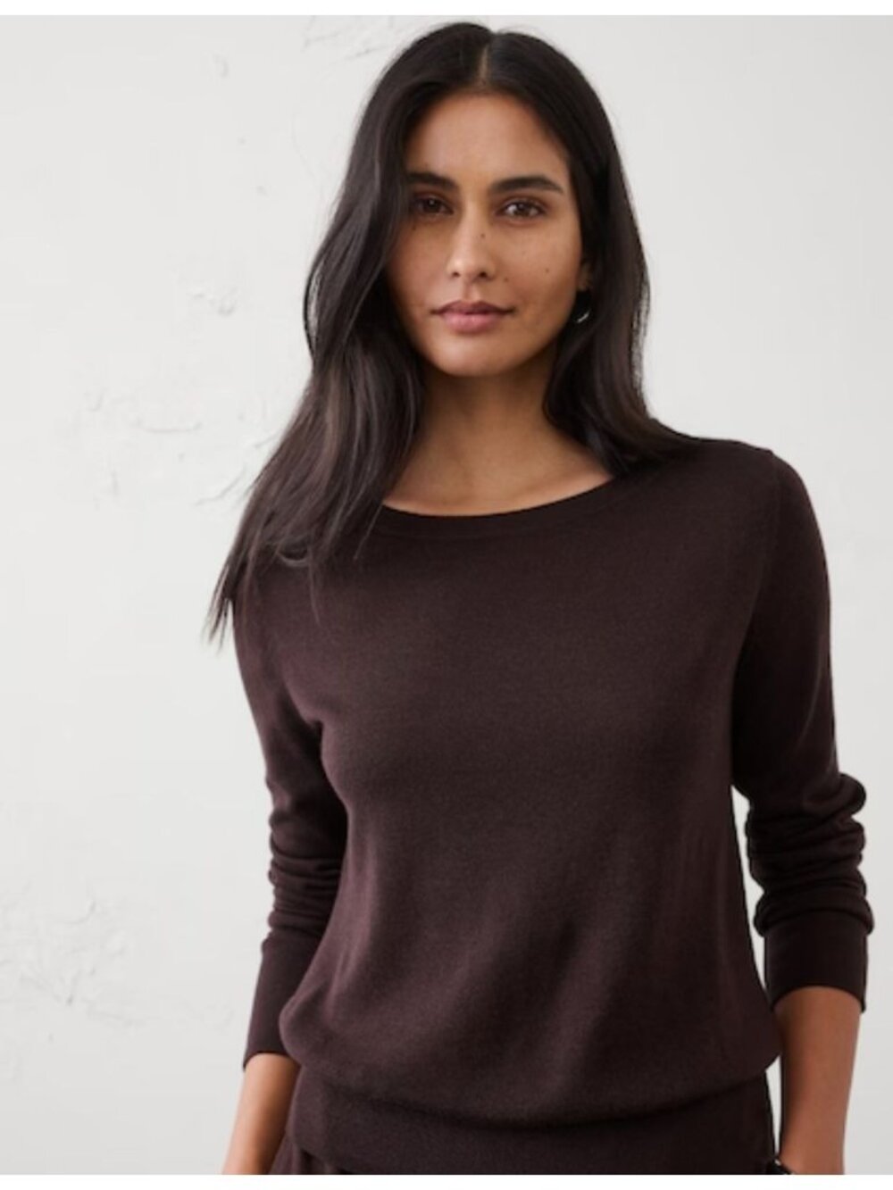 Banana Republic Womens Brown Merino Wool blend Sweater Medium crewneck Preppy